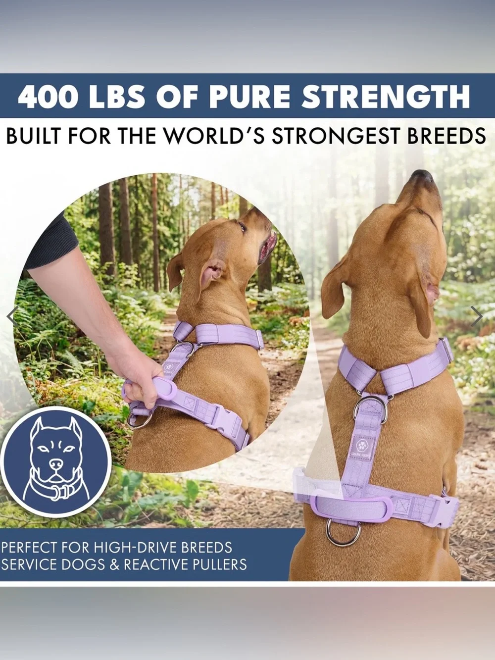 NWT Spark Paws Comfort Control Lilac No-Pull Dog Harness
